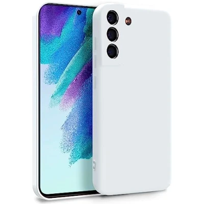 Abbildung von MyGadget Hülle für Samsung Galaxy S21 FE Zweilagige Handyhülle mit Kameraschutz Cover Innenfutter &amp; Silikon außen Weiß