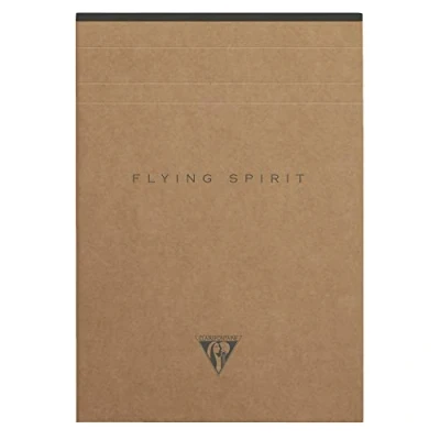 Abbildung von Clairefontaine 103636C Notizblock Flying Spirit, an Kopfseite geleimt, liniert, 14,8 x 21cm, 70 Blatt, 1 Stück, Braun mit sortierten Designs