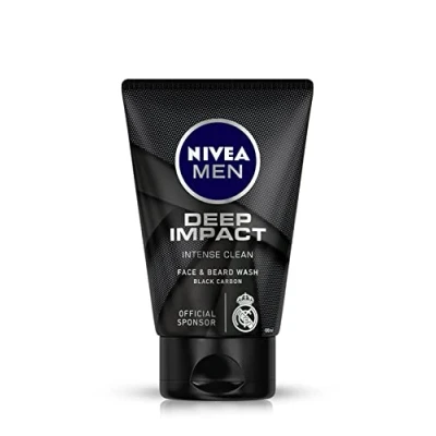 Abbildung von Nivea Men Deep Impact Intense Clean Face and Beard Wash Black Carbon, 100 ml (3.3 oz)(Ship from India)