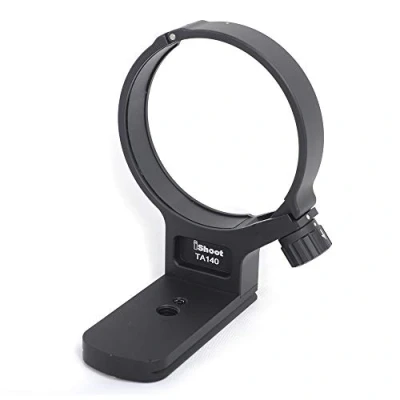 Abbildung von iShoot Stativring Stativschelle Objektiv Montage Stativ Halterung Stützring Halterungsring für Tamron 100 400mm f/4.56.3 Di VC USD (A035), unten ist Arca Swiss Fit Kameraplatte Schnellwechselplatte