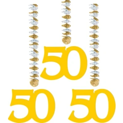 Abbildung von Dekoration Spiral 50 Jahre Gold 3 Stück