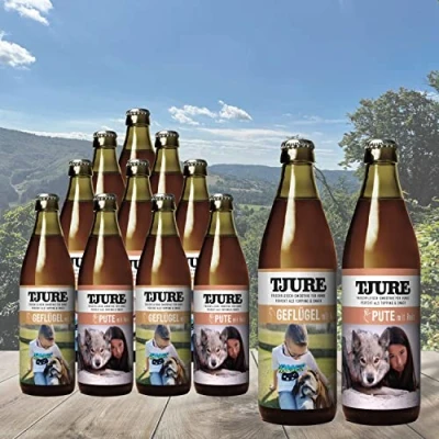 Abbildung von TJURE 320ml Hundesmoothie 10 + 2 Spar Aktion 6 x Pute Geflügel Flüssignahrung für Hunde zu Hause und unterwegs Optimale Flüssigkeitszufuhr aktive &amp; trinkfaule
