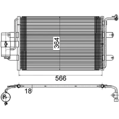 Abbildung von MAHLE ORIGINAL AC 180 000S Klimakondensator mit Trockner 538 VOLKSWAGEN: Bora Limousine, Variant, Golf 4 Schrägheck, AUDI: A3 Schrägheck kfzteile