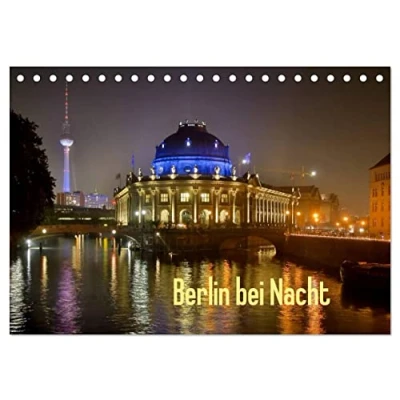 Abbildung von Berlin bei Nacht (Tischkalender 2025 DIN A5 quer), CALVENDO Monatskalender