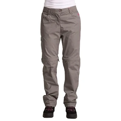 Abbildung von Trespass Rambler Convertible, Storm Grey, XL, Wasserdichte Hose mit UV Schutz &amp; abnehmbaren Hosenbeinen für Damen, X Large, Grau
