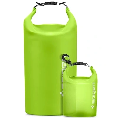 Abbildung von Spigen AquaShield WaterProof Dry Bag 20L + 2L A630, Cactus Green, Backpacking, Beach activity, Camping, Canoeing, Kayaking, Water sport Universal, Thermoplastic polyurethane (TPU), Click buckle, IPX6