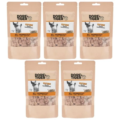 Abbildung von Adult, Hunde Snacks, Fatzke, Leckerlies, 100% gefriergetrocknetes Entenbrustfilet, 5x80g