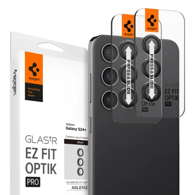 Abbildung von 2er Pack Samsung Galaxy S24 Plus Panzerglas Spigen Screenprotector tR Optik (2Pack) GLAStR Kameraprotektor aus Glas für das