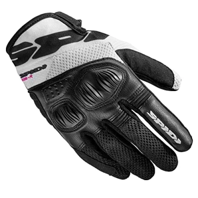 Abbildung von SPIDI, Flash R Evo Lady, Damen Motorrad Handschuhe, schützend &amp; strapazierfähig, Sommerhandschuhe, rutschfest, Touchscreen tauglich, durchschn. Gewicht 0,1 kg, Schwarz und Weiß, Größe L
