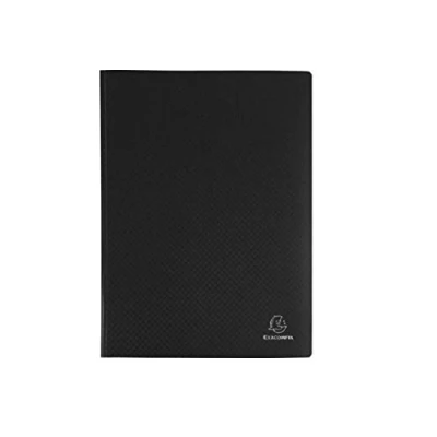 Abbildung von Exacompta 88111E Sichtmappe Opak PP blickdicht, 24 x 32 cm, für DIN A4, 100 Kristallhüllen, hohe Transparenz, 1 Stück, schwarz