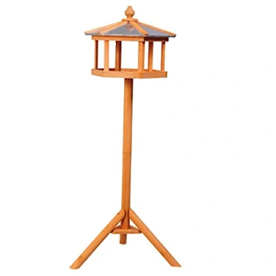 Abbildung von PawHut Vogelhaus Vogelvilla Futterhaus Vogelhäuschen mit Ständer und Zinkdach, Ø 40 x H113 cm
