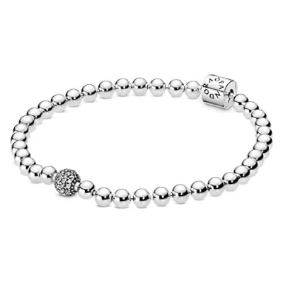 Abbildung von Pandora Beads &amp; PAVÉ Armband, Damen, Größe: 17, Sterling silver