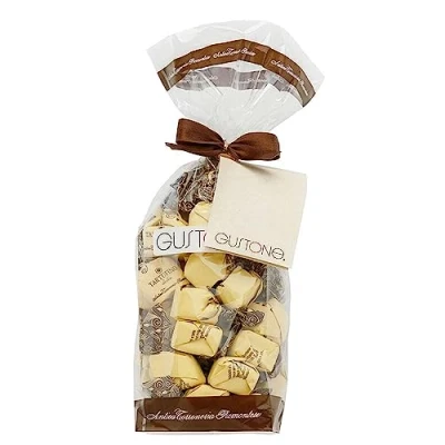 Abbildung von GUSTONE. Schokoladen Trüffel 280g Geschenktüte 40 Stück Tartufino dolce nero (dunkel) Antica Torroneria Piemontese edle Pralinen