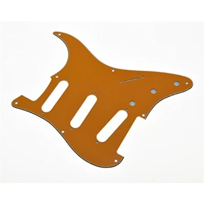 Abbildung von KAISH 8 Loch Vintage ST/Strat Style SSS Pickguard ST Gitarre Pick Guard Scratch Plate für Stratocaster/Strat Orange 3 lagig