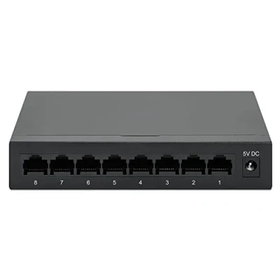 Abbildung von Intellinet 8 Port Gigabit Ethernet Switch Metall Desktop schwarz 530347