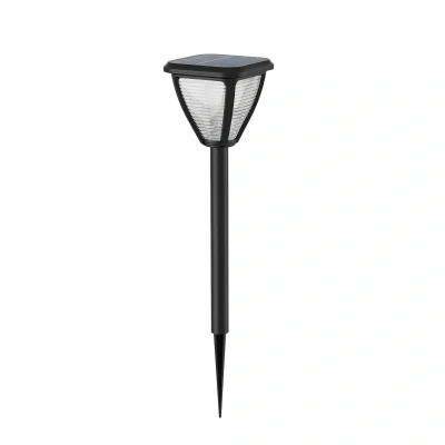 Abbildung von Philips Outdoor Solar Vapora Sockelleuchte Spiess 1,5W, Tageslichtsensor, 2700 Kelvin, IP44 wetterfest, schwarz
