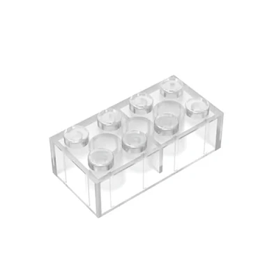 Abbildung von TTEHGB TOY Klassischer Massenziegel 2x4, 100 Stück Baustein Voll Transparent, Kompatibel mit Alle Großen Marken, MOC Enthusiasten Farben: Transparent