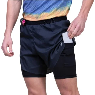 Abbildung von Ronhill Herren Men&#039;s Tech Race Twin Shorts, Schwarz, M