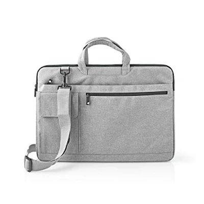 Abbildung von Nedis Notebook Tasche Laptoptasche Aktentasche Schultertasche Das Tragen Gürtel 17 18&quot; 8 Fächer Polyester Grau/Schwarz