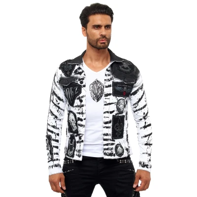 Abbildung von KINGZ Jeansjacke, mit auffälligen Patches