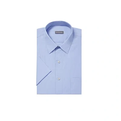 Abbildung von Van Heusen Herren Kurzärmeliges, Normale Passform, Popeline, einfarbig Klassisches Hemd, Cameo Blau, 43 cm Hals