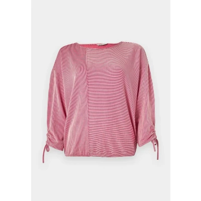 Abbildung von TOM Tailor Denim Structured Stripe Langarmshirt, Damen, Größe: Medium, Red/white