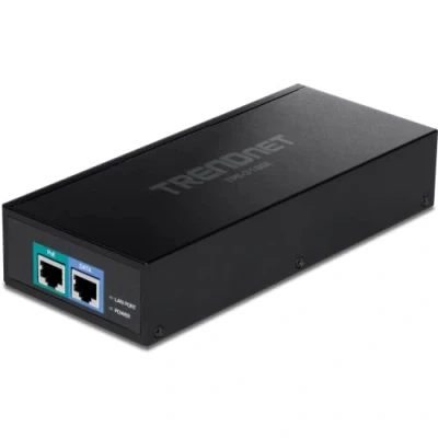 Abbildung von TRENDnet TPE 319GI 10G PoE++ Injektor, liefert PoE (15,4 W), PoE+ (30 W) oder (90 wandelt einen Nicht Port in ++ um, Metallgehäuse