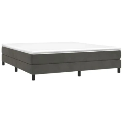Abbildung von vidaXL Bettgestell, Polsterbett Bett für Schlafzimmer, Bettrahmen mit Lattenrost Stützbeinen, Schlafzimmerbett Doppelbett, Dunkelgrau 160x200cm Samt