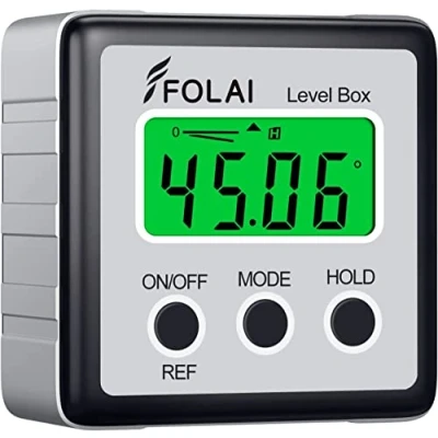 Abbildung von FOLAI Digitaler LCD Winkelmesser Neigungsmesser Inklinometer Wasserdicht Bevel Box Winkelmessgerät Magnetfuß Wasserwaage (Batterie enthalten)1