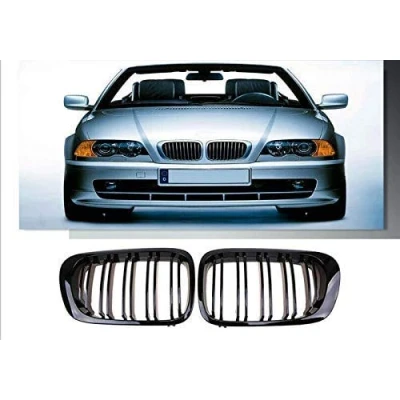 Abbildung von 19982001 E46 2 Türer Coupe Cabriolet Vor Facelift Glänzend Schwarz Doppellinien Nieren Frontgrill Kühlergrill Paar