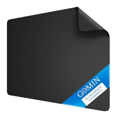 Abbildung von Gomin Mauspad 44 x 35 cm Gaming Mousepad rutschfest und Wasserdicht Nahtlose Kanten Mouse Pad verbessert Geschwindigkeit Präzision, Mausmatte für PC, Büro, Laptop, Computer Schwarz
