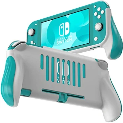Abbildung von JUSPRO Griff für ergonomischer Komfort, Handschutz, tragbare Gaming Hülle, Zubehör, kompatibel mit Nintendo Switch Lite (Blau)
