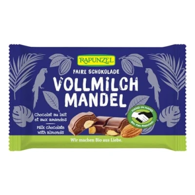 Abbildung von Rapunzel Vollmilchschokolade mit ganzen Mandeln, 6er Pack (6 x 100g) Bio