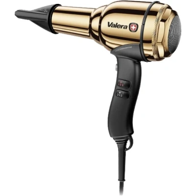 Abbildung von Valera, Swiss Steel Master Light, professioneller Haartrockner aus goldfarbenem Stahl, leichter Föhn mit leistungsstarkem Motor, 3 Temperaturstufen, Ionen Generator, 2100 W