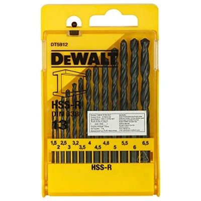 Abbildung von DeWALT DT5912 QZ, Bohrer, Bohrerbit Set, Drehung der rechten Hand, Legierter Stahl, Metall, Unlegierter Gewalzter Schnellarbeitsstahl (HSS R), 1.5 6.5 mm