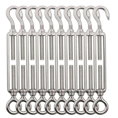 Abbildung von TooTaci M5 Spannschloss Edelstahl Seilspanner,10 Stück Drahtspanner,304 Stahlseil Seilspanngarnitur,Spannschloss Haken und Öse, für Rankhilfe Seilsystem,Gartendraht,Zaunspanner