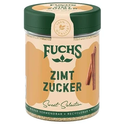 Abbildung von Fuchs Gewürze Zimt Zucker Klassiches Gewürz für Milchreis, Pfannkuchen oder Waffeln aus natürlichen Zutaten 100 g in wiederverwendbarer, recyclebarer Dose