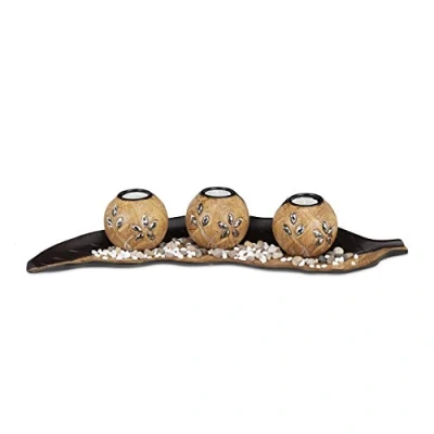 Abbildung von relaxdays Teelichthalter Set Blatt