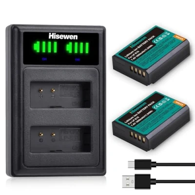 Abbildung von Hisewen 1600mAh LP E10 Akku (2Pack) and Dual Ladegerät für Canon EOS 1100D 1200D 1300D 1500D 2000D 3000D 4000D Kamera