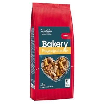 Abbildung von MERA Bakery Puppy Knochen Mix (1kg), Hundeleckerli für Training oder als Snack, Leckereien Hunde aus natürlichen Zutaten, schonend gebackene Hundekekse