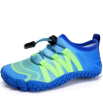 Abbildung von Barfußschuhe Kinder Barfussschuhe Wasserschuhe Junge Badeschuhe Barfuß Schuhe Aquaschuhe Schwimmschuhe Strandschuhe rutschfeste Schnell Trocknend（BlauGrün 31EU）