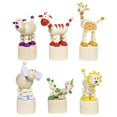 Abbildung von Goki 53917 Tiere Press &#039;N Shake Figuren Afrika Motive Holz gemischt