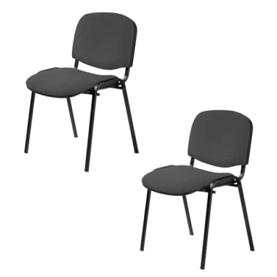 Abbildung von Topsit Büro &amp; More 2er Set Besucherstuhl ISO, Bequemer Konferenzstuhl, stapelbar, mit gepolsterter Sitzfläche und Rückenlehne. CLA000006 (Antrazit)