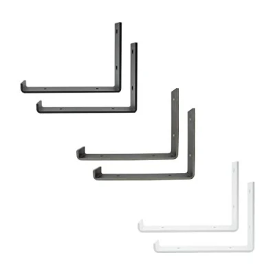 Abbildung von 2x Natural Goods Berlin Regalhalter, Regalträger, Wandregal viele Farben mehrere Größen (KREUZBERG 200mm, Schwarz)
