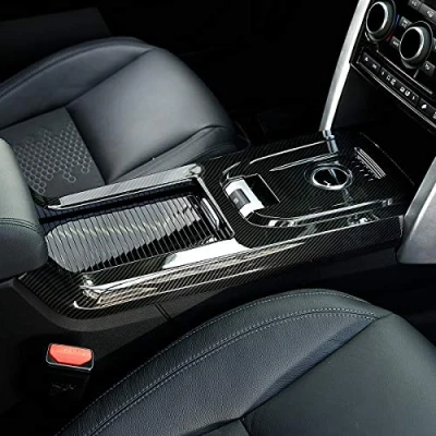Abbildung von LLKUANG ABS Karbonfaser Stil Mittelkonsole Schaltknauf Abdeckung Verkleidung für Land Rover Discovery Sport 20152019
