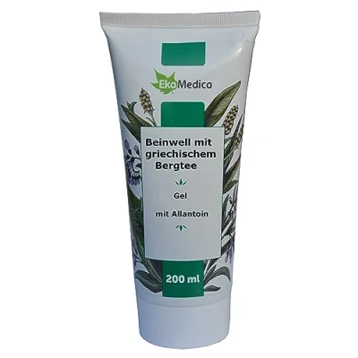 Abbildung von Beinwell, Griechischen Bergtee Extrakt Gel, Salbe 200ml, hochdosiert, pflegt strapazierte beanspruchte Gliedermaßen, Beine, Knochen, Schulter