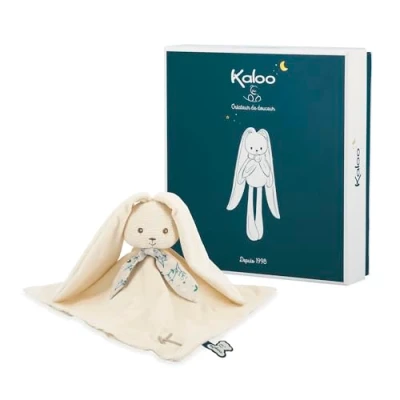 Abbildung von Kaloo Lapinoo Plüschhase Erstes Schmusetuch cremefarben 30 x cm superweicher Materialmix Baumwolle &amp; Cord Geschenkbox Ab Geburt, K972206