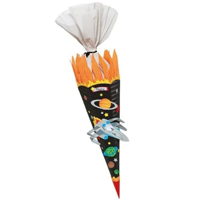 Abbildung von Ursus 9850036 Schultüte Bastelset Starfighter, sechseckig, Höhe ca. 68 cm, Duchmesser 20 inklusive Bastelanleitung und Vorlagebogen, zum Selbstbasteln, ideal für die Einschuluung