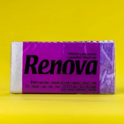 Abbildung von Renova Taschentücher Red Label lila Duft Lavendel 6 Päckchen, 54 Stück