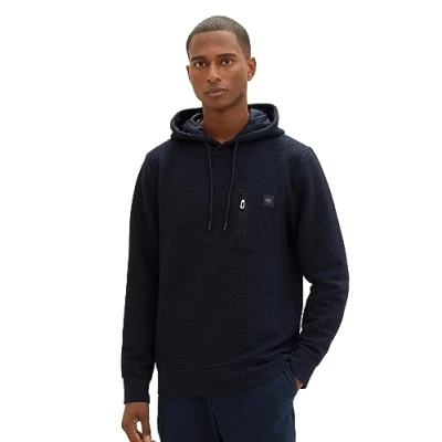 Abbildung von TOM Tailor MIT LOGO Print Kapuzenpullover, Herren, Größe: 3XL, Sky captain blue